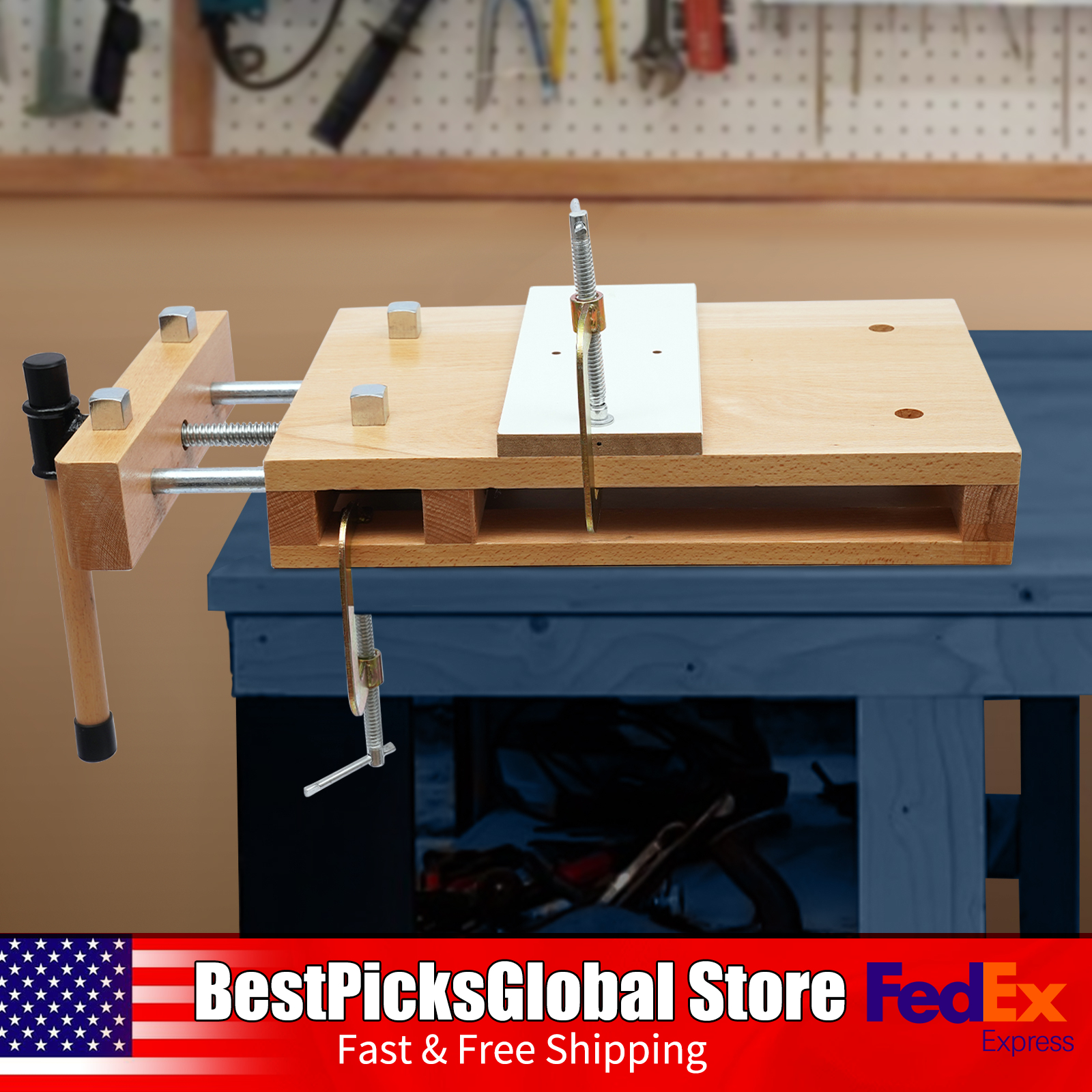 Woodworking Bench Vise - Wood Vise Workbench with G-shape Fixing
