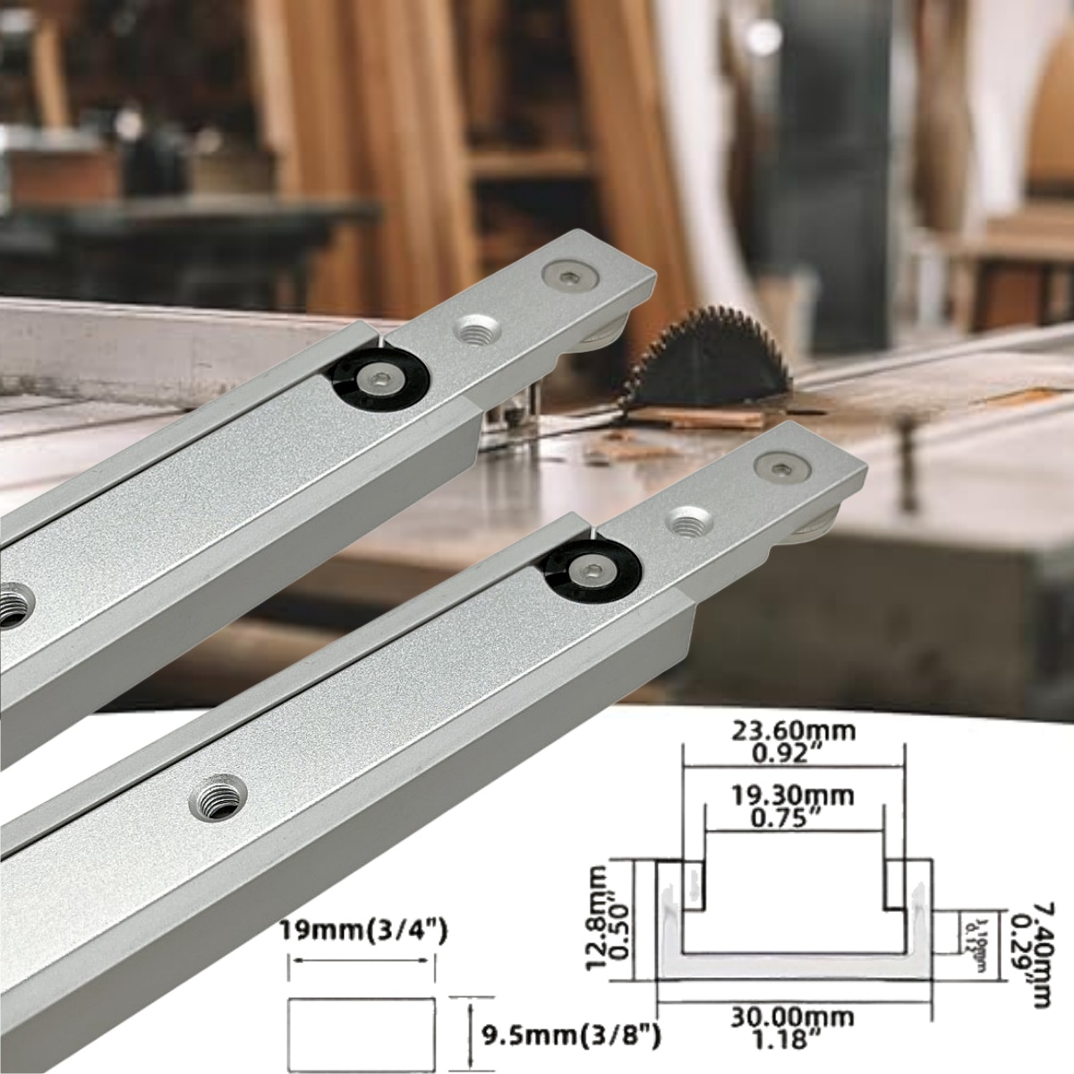Woodworking Plan - 1 Set Aluminium Alloy T-tracks Slot