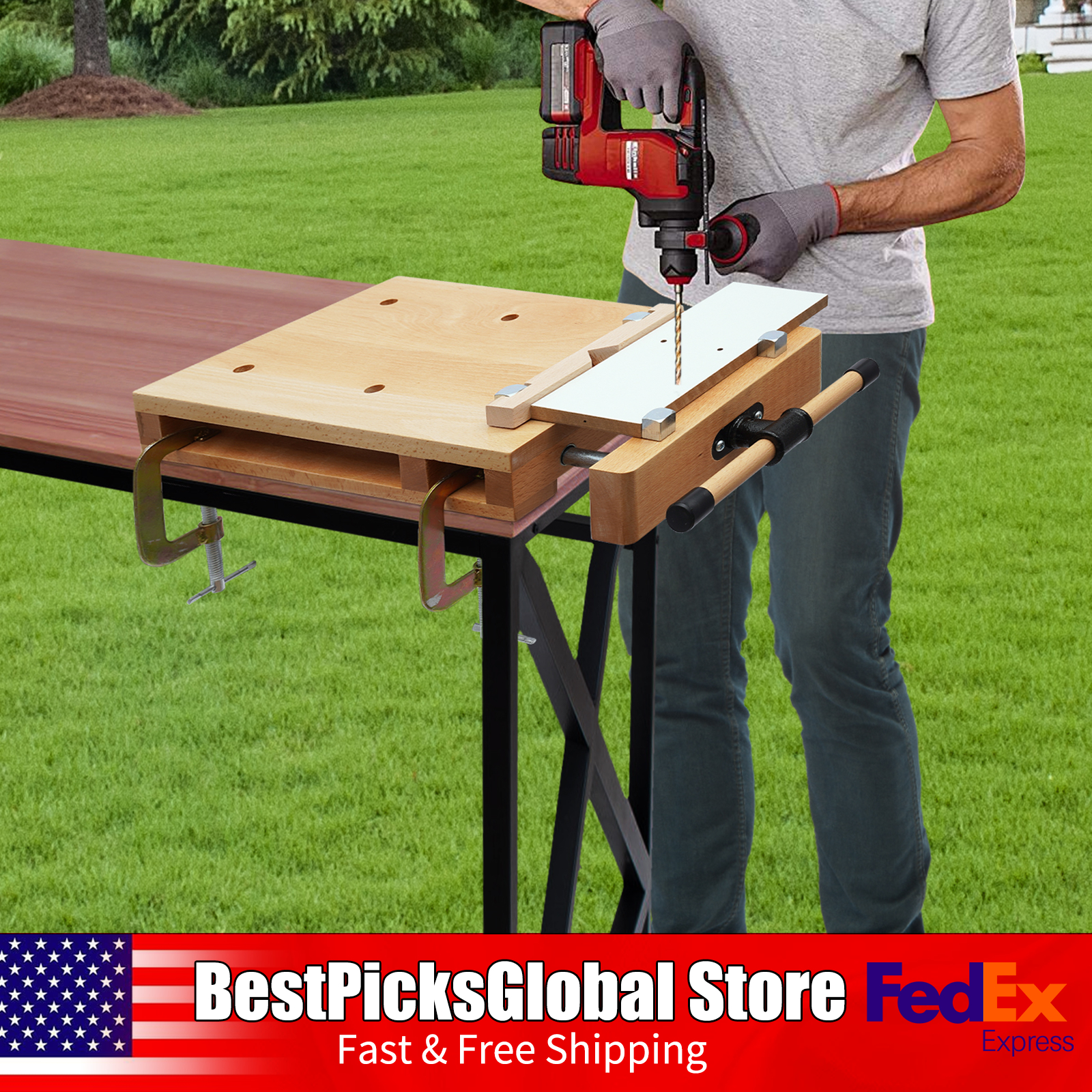 Wood Vise Workbench with G-sha - مراجعة Woodworking Bench Vise وسعره