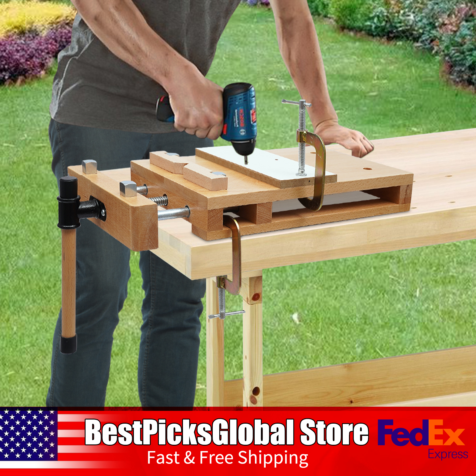 Wood Vise Workbench with G-sha - مراجعة Woodworking Bench Vise وسعره