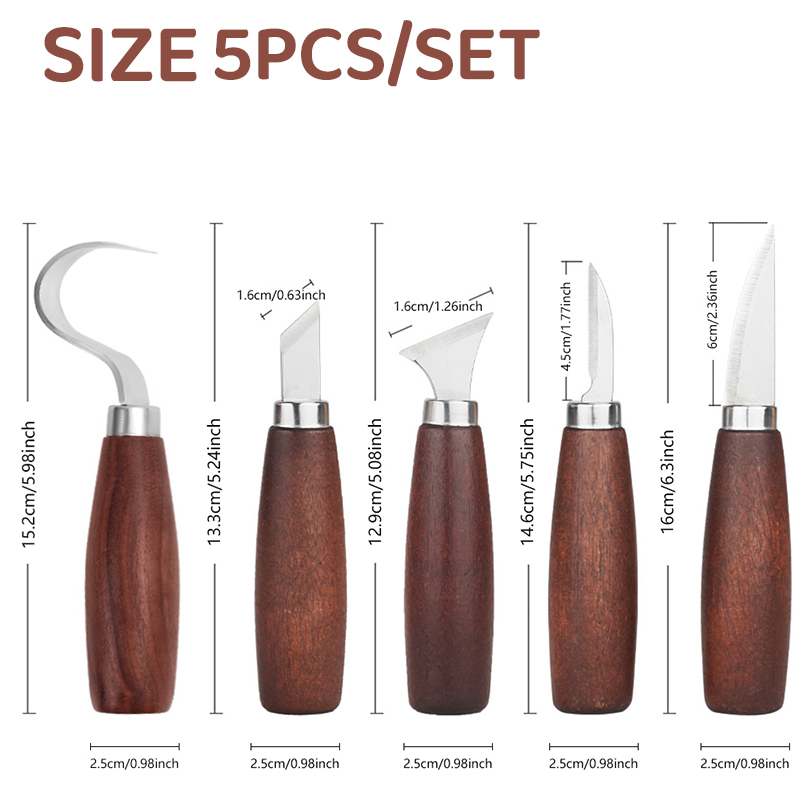 5pcs tools for wood carving Ch - مراجعة Woodworking Knife وسعره