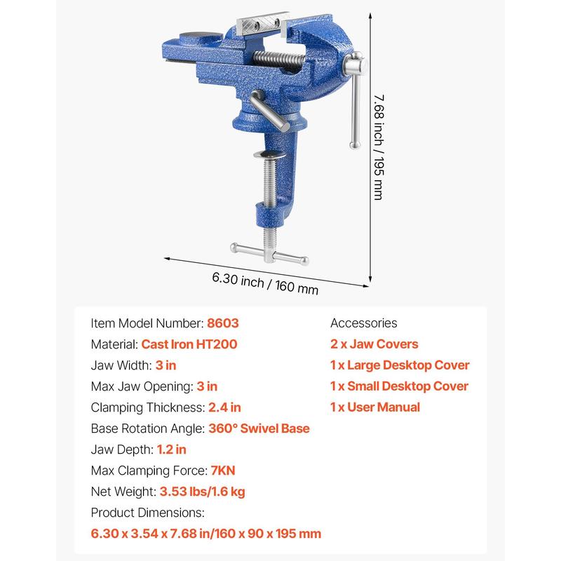 Bench Vise, 3 Inch, Portable W - مراجعة Woodworking Bench Vise وسعره